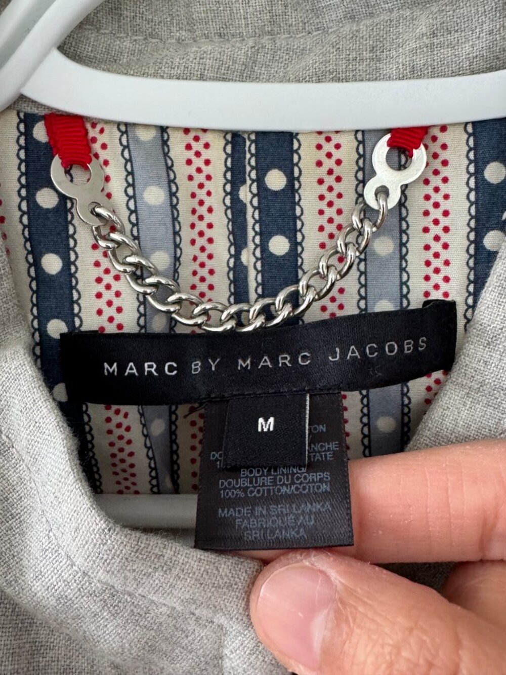 Marc By Marc Jacobs two-tone cropped peacoat grey women's size M - Picture 6 of 6